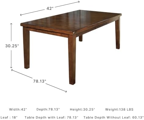 Signature Design by Ashley Ralene Wood Extendable Dining Table, Brown