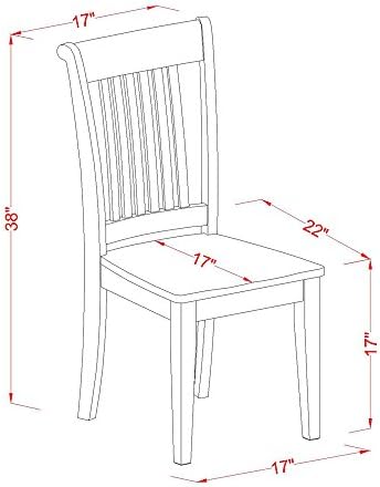 East West Furniture NOPO5-OAK-W 5 Piece Dinette Set for 4 Includes a Rectangl...