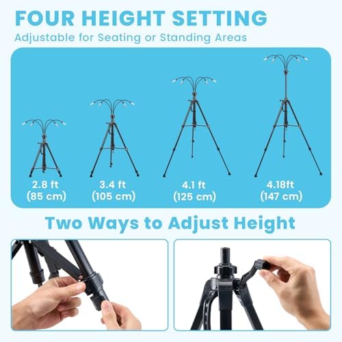 HOMENOTE Standing Misters for Outside Patio, 4.8FT Adjustable Height