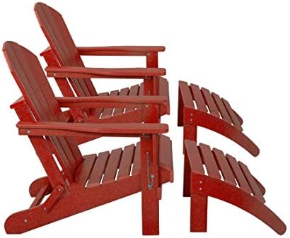 WestinTrends Malibu Outdoor Lounge Chair Set, 4-Pieces Adirondack Chair Set o...