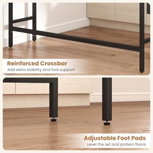 COSTWAY 4 Pieces Counter Height Bar Table Set with Power Outlet