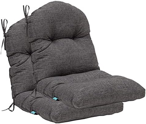 QILLOWAY Tufted Outdoor Chair Cushion Waterproof 43x20x4 Inch Non Slip Replac...