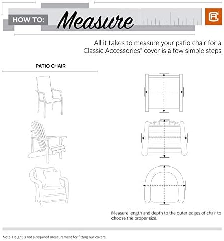 Classic Accessories Montlake Water-Resistant 45 Inch Patio Chair Slipcover, H...