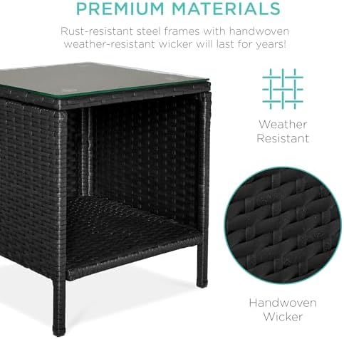 Best Choice Products 3-Piece Outdoor Wicker Conversation Bistro Set, Space Sa...