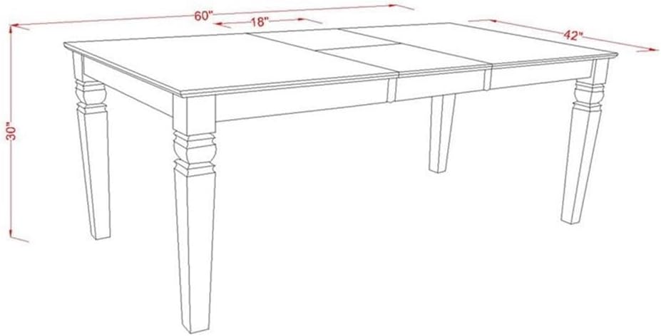 East West Furniture WECE5-BLK-21 5 Piece Dining Room Set Includes a Rectangle...
