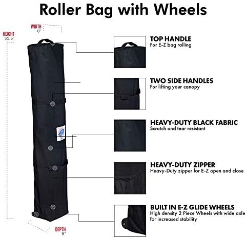 E-Z UP Sierra II Instant Pop Up Outdoor Canopy 10' x 10', Roller Bag ...
