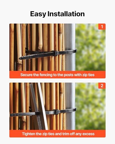 VEVOR Natural Reed Fencing, 4 ft x 16.4 ft, 3 Pack Decorative Natural Reed Fe...