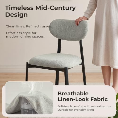 Dining Chairs Set of 4, Modern Upholstered Fabric Kitchen Chairs