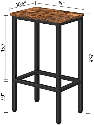 MAHANCRIS Bar Stools, Set of 2 Bar Chairs, Kitchen Breakfast Bar Stools with ...