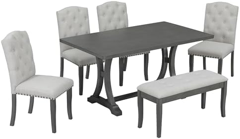 Harper & Bright Designs Classic and Traditional Style 6 - Piece Dining Se...