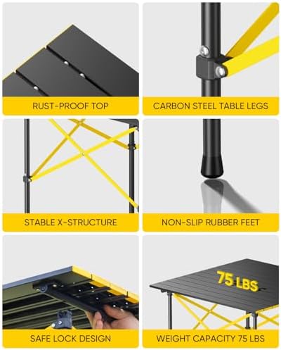 FanttikOutdoor Zeta V11 Pro Camping Table, Portable Folding Roll Up Table wit...