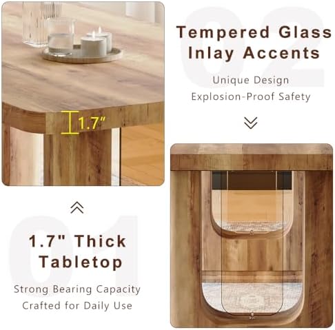 64.5" Dining Room Table Set for 6, Modern Farmhouse Wood Dining Table Se...