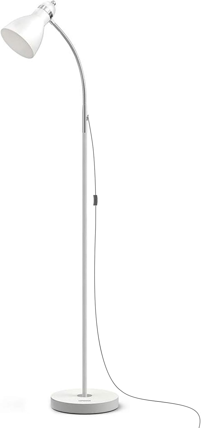 LEPOWER Floor Lamp, Metal Standing Lamp with Adjustable Gooseneck for Dorm