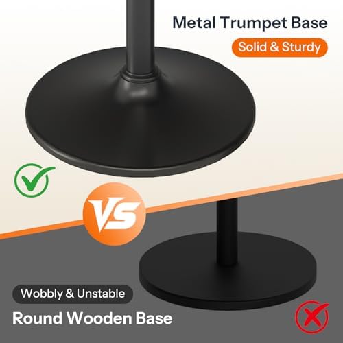 HOOBRO Round Bar Table, 35" Tall Pub Table, Cocktail Table with Base for...