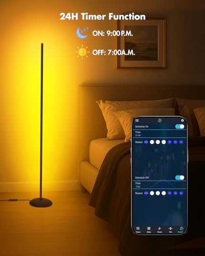 Corner Floor Lamp, Smart RGB LED Corner Lamps for Living Room