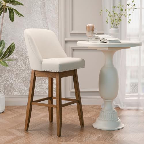 MU Counter Height Swivel Barstools, 30" Seat Height Upholstered Bar Stoo...