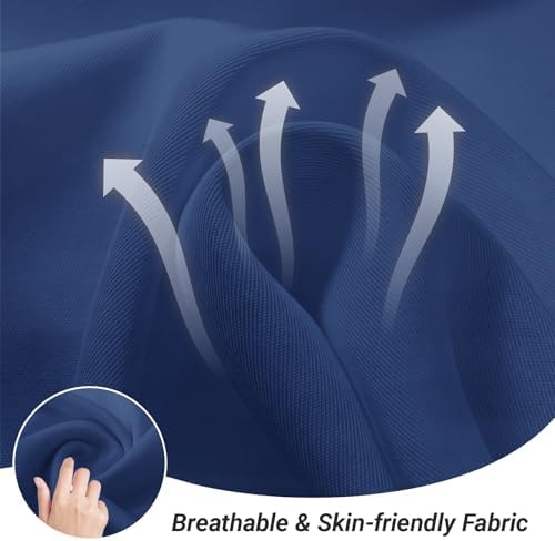 Loungewave Outdoor Cushion Covers, Patio Cushion Covers (Navy Blue,12Pcs-M)