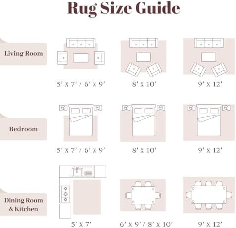 Homemate Washable Rug 8x10 Area Rugs - Vintage Rugs for Living Room