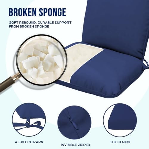 2 Pack Adirondack Chair Cushions, Waterproof & UV-Resistant Outdoor Rocki...