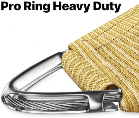 ShadeMart Heavy Duty 38' x 40' Beige Sun Shade Rectangle Pro Ring Cus...