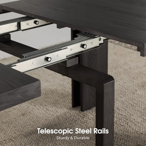Transformer Table Solid Wood Extendable Dining Table, Black