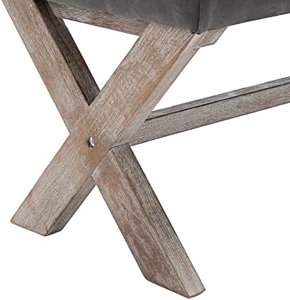 chairus 36" PU Leather Farmhouse Entryway Bench End of Bed Bench, Gray