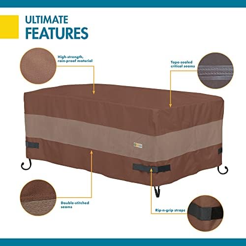DUCKCOVERS Ultimate Waterproof 56 Inch Rectangular Fire Pit Cover, Outdoor Fi...