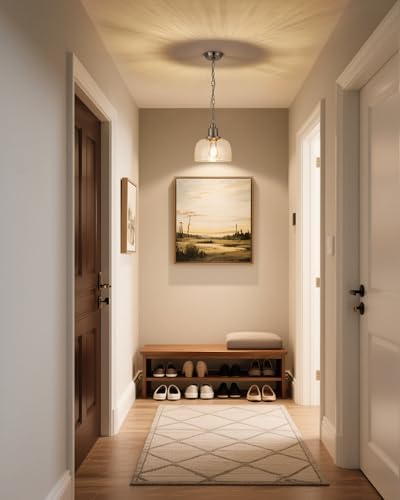 EAPUDUN Modern Farmhouse Pendant Light, 1-Light Industrial Hanging Light Fixt...