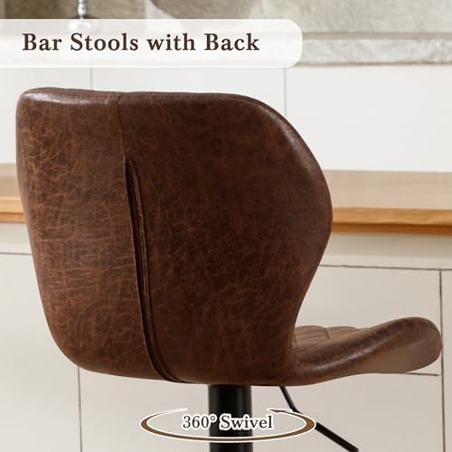 Bar Stools Set of 4, Modern Swivel Counter Height Barstools for Kitchen Islan...