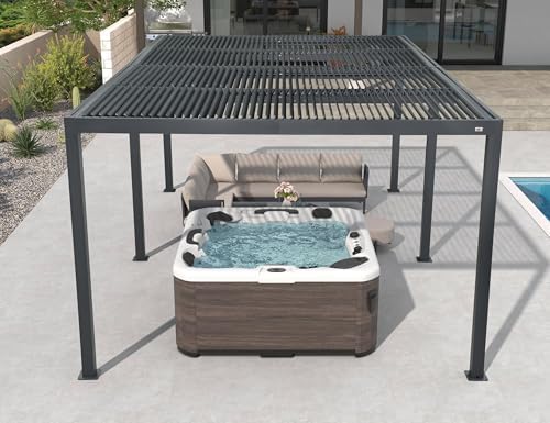PURPLE LEAF Louvered Pergola 12' x 20' 94AS with Four Adjustable Roof...