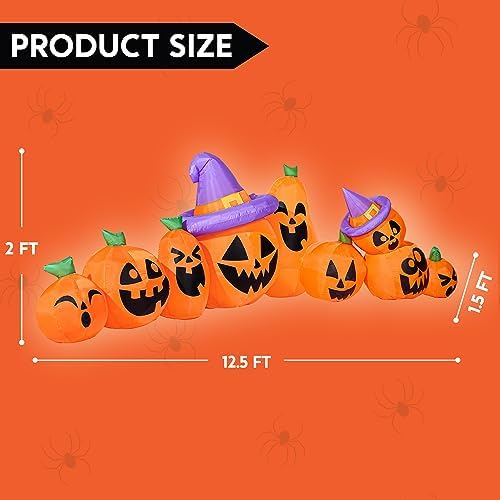 Joiedomi 12.5 FT Halloween Inflatable Pumpkin Outdoor Decorations, Blow Up Ya...