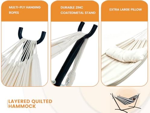 Lazy Daze Portable Hammock with Stand, Free Standing Hammocks for Indoor Outd...
