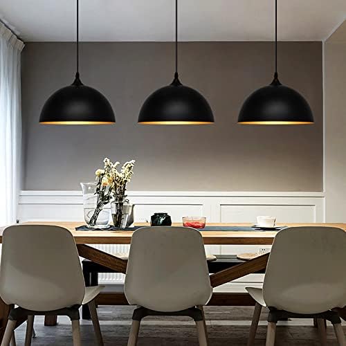 Industrial Pendant Light Fixtures,11.8" Black Dome Pendant Lights,Adjust...