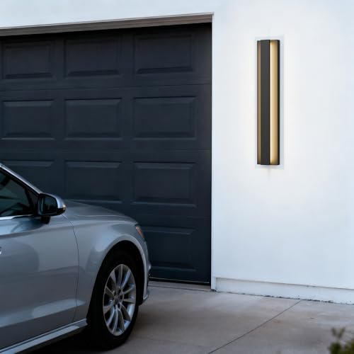 LamQee 23.6 Inch Modern Outdoor Wall Light Exterior Lighting Fixtures, 3000K ...