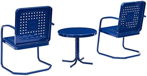 Crosley Furniture Bates 3-Piece Retro Metal Outdoor Patio Chair Set