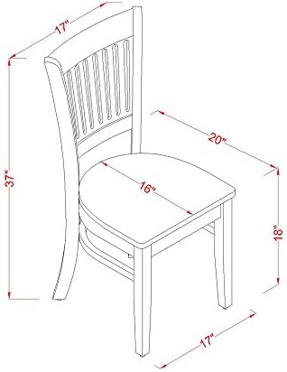 East West Furniture LYVA6-ESP-W 6 Piece Kitchen Table Set Contains a Rectangl...