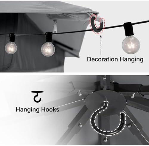 LAUSAINT HOME 10x10 Gazebo Canopy, Heavy Duty Metal Frame Patio Canopy with 1...