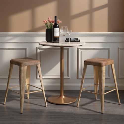 Bar Stools Set of 4, 24" Counter Height Bar Stools Backless, Upholstered...