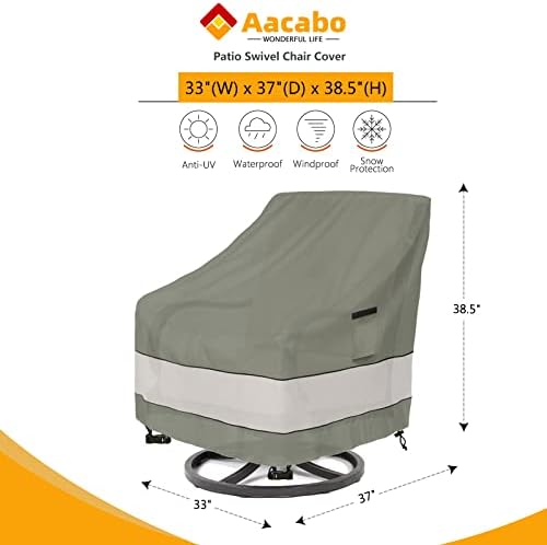 Patio Chair Covers Waterproof Patio Furniture Covers,33W x 37D x 38 H Inches ...