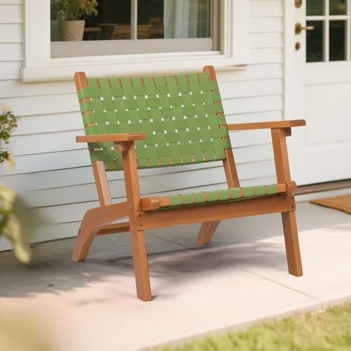 VINGLI Outdoor Armchair, Wooden Adirondack Chair All-Weather Wooden Patio Cha...