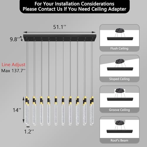 20 Lights Modern Chandeliers for Dining Room LED Dimmbale Light Fixture for H...