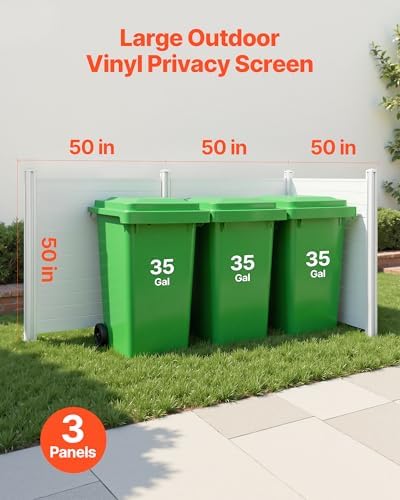 VEVOR Outdoor Privacy Screen 50in W x 50in H 3-Panel Air Conditioner Fence