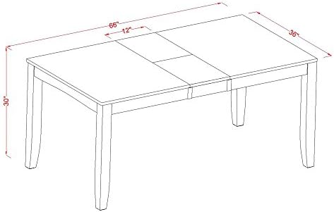 East West Furniture LYVA6-ESP-W 6 Piece Kitchen Table Set Contains a Rectangl...