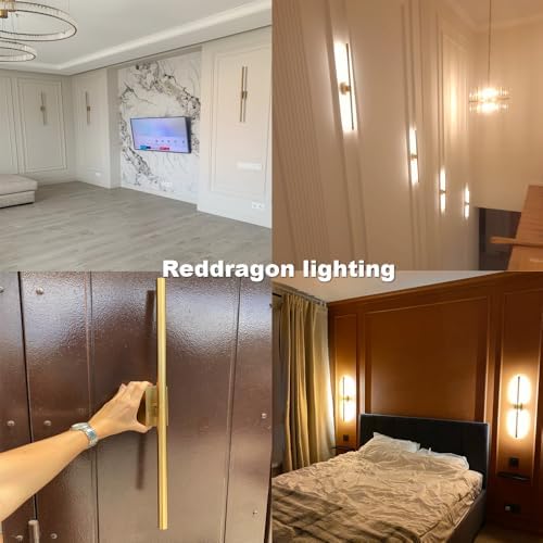 Only Suitable for Small Junction Box Set of 2 Hardwired Narrow Gold Wall Scon...