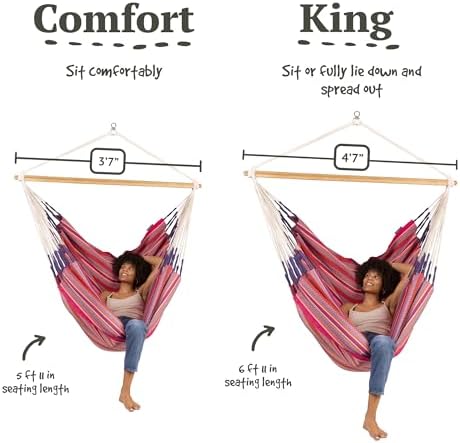 LA SIESTA® - Large Comfort Habana Cotton Hammock Chair & CasaMount - Hang...