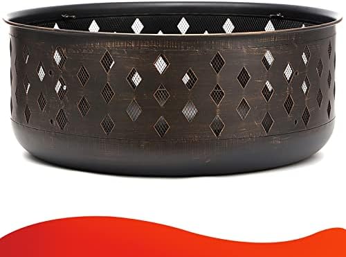 SINGLYFIRE 36 Inch Fire Pits for Outside Large Outdoor Wood Burning Crossweav...