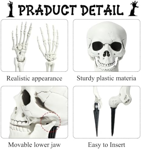 5Pcs Halloween Skeleton Decorations Groundbreaker Yard Stakes Lawn Garden
