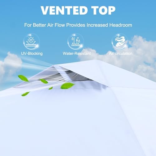 MASTERCANOPY 10x10 Durable Pop Up Canopy Tent with 1 Sidewall, White
