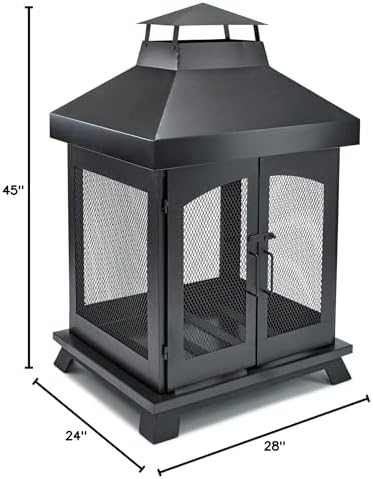 Endless Summer 45" Wood Burning Steel Outdoor Fireplace