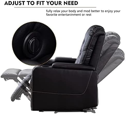 CANMOV Electric Power Recliner Chair Set of 4, Breathable Leather Home Theate...
